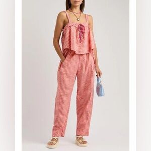 Free People Preppy Poplin Gingham Pants - S